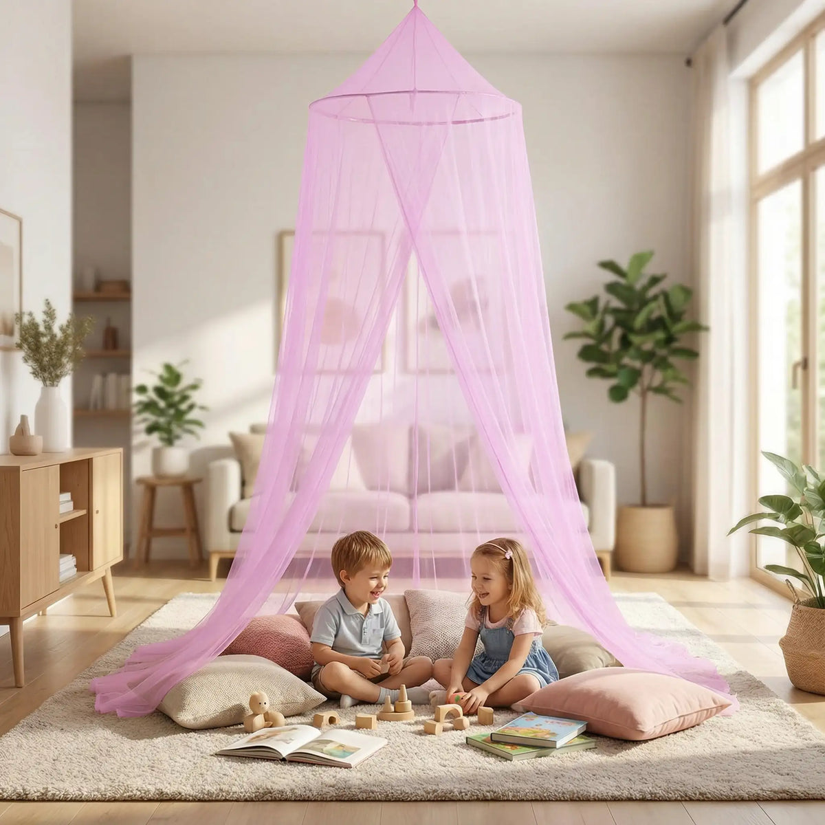 Ciel-de-lit-bébé-Pailleté-Violet-amusant