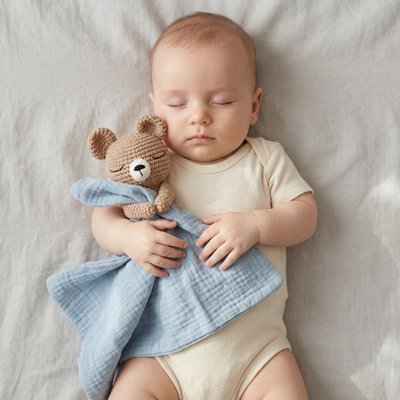 Doudou bebe bleu aide bébé à dormir