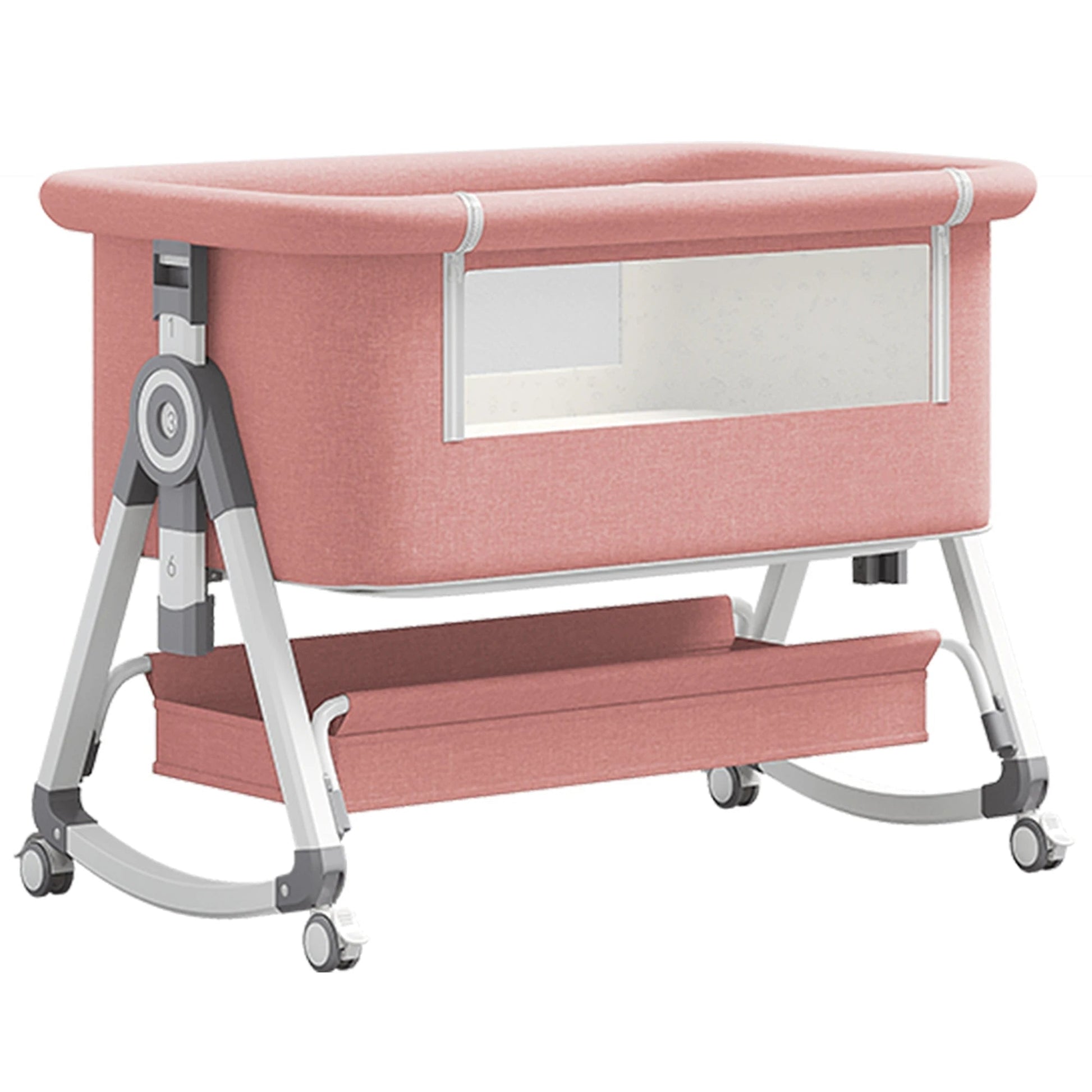 lit-bébé-cododo-rose-pâle-confortable-sécuritaire