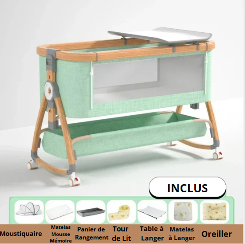 lit-bébé-cododo-vert-turquoise-multifonction