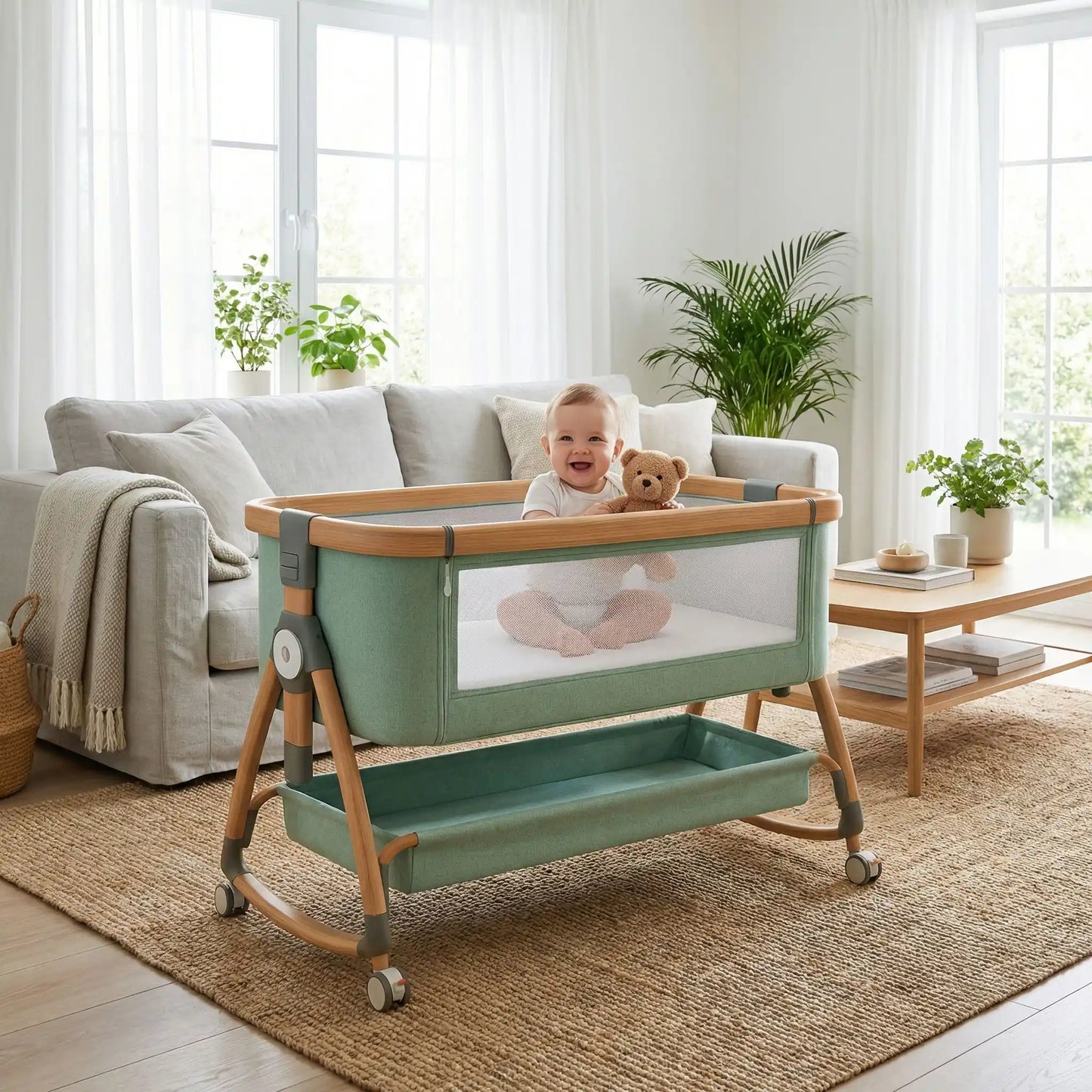 lit-bébé-cododo-vert-turquoise-protection-optimale