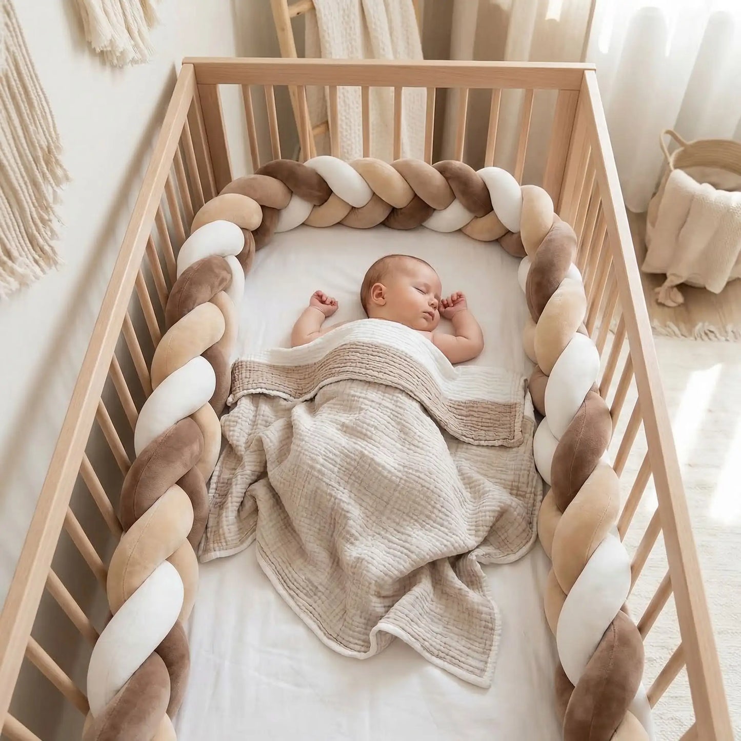 tour-de-lit-tressé-brun-beige-blanc-apaisante-douce