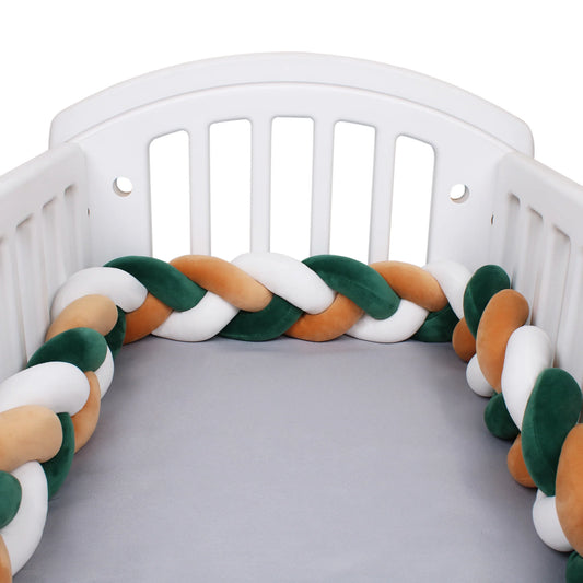 Tresse-de-lit-marron-vert-Blanc-tissu-respirant