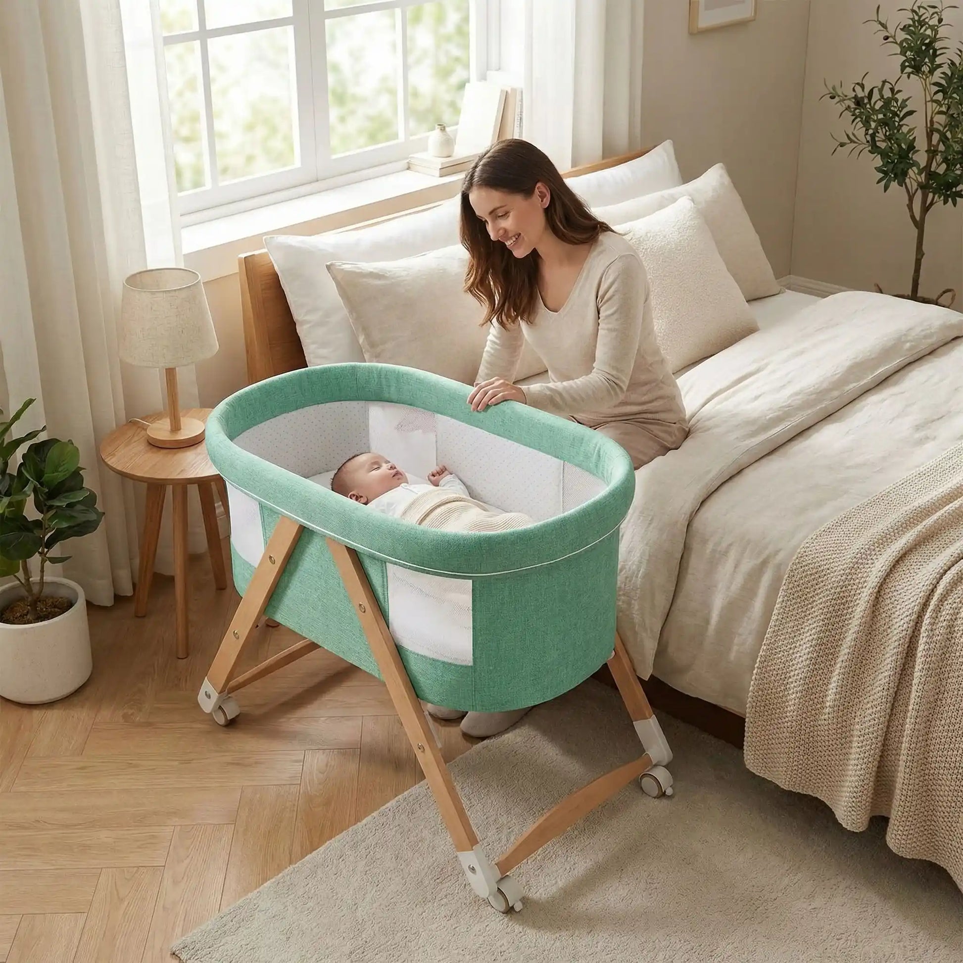 berceau-cododo-vert-menthe-confortable-pratique