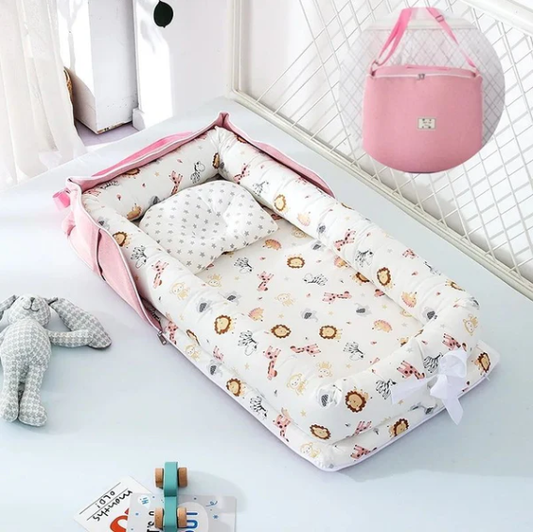 cocon-bébé-blanc-savane-rose-design-unique