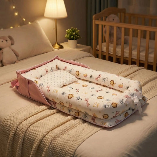 cocon-bébé-blanc-savane-rose-innovant