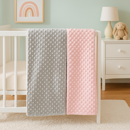 couverture-bébé-gris-rose-couleur-éclatante