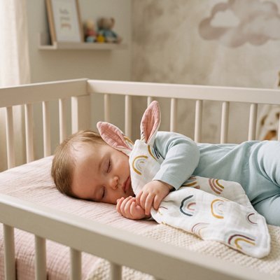 Doudou bébé arc-en-ciel apaisant et ultra-doux pour le bébé