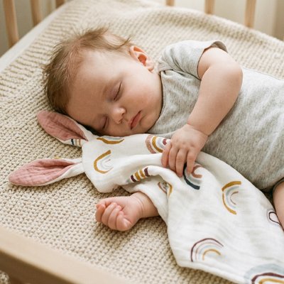 Doudou bébé arc-en-ciel crée un moment de douceur pour bébé