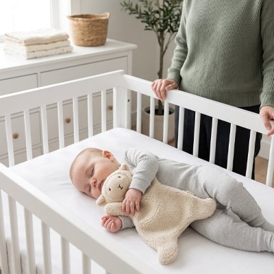 Doudou bebe bébé en sécurité avec son doudou