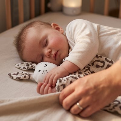 Doudou bebe léopard apaise bébé a la sieste