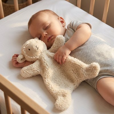 Doudou bebe mouton bébé dort paisiblement