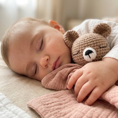 Doudou bébé rose poudré sécuritaire et soyeux 