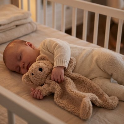 Doudou beige apaise rapidement bébé