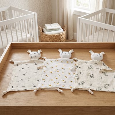 Doudou lapin en coton léger