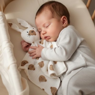 Doudou lapin ourson apaise le bébé