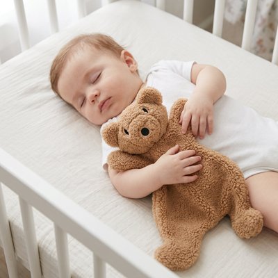 Doudou marron sécuritaire pour le bébé