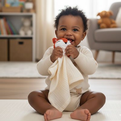 Doudou renard crème résistant et durable pour le bébé