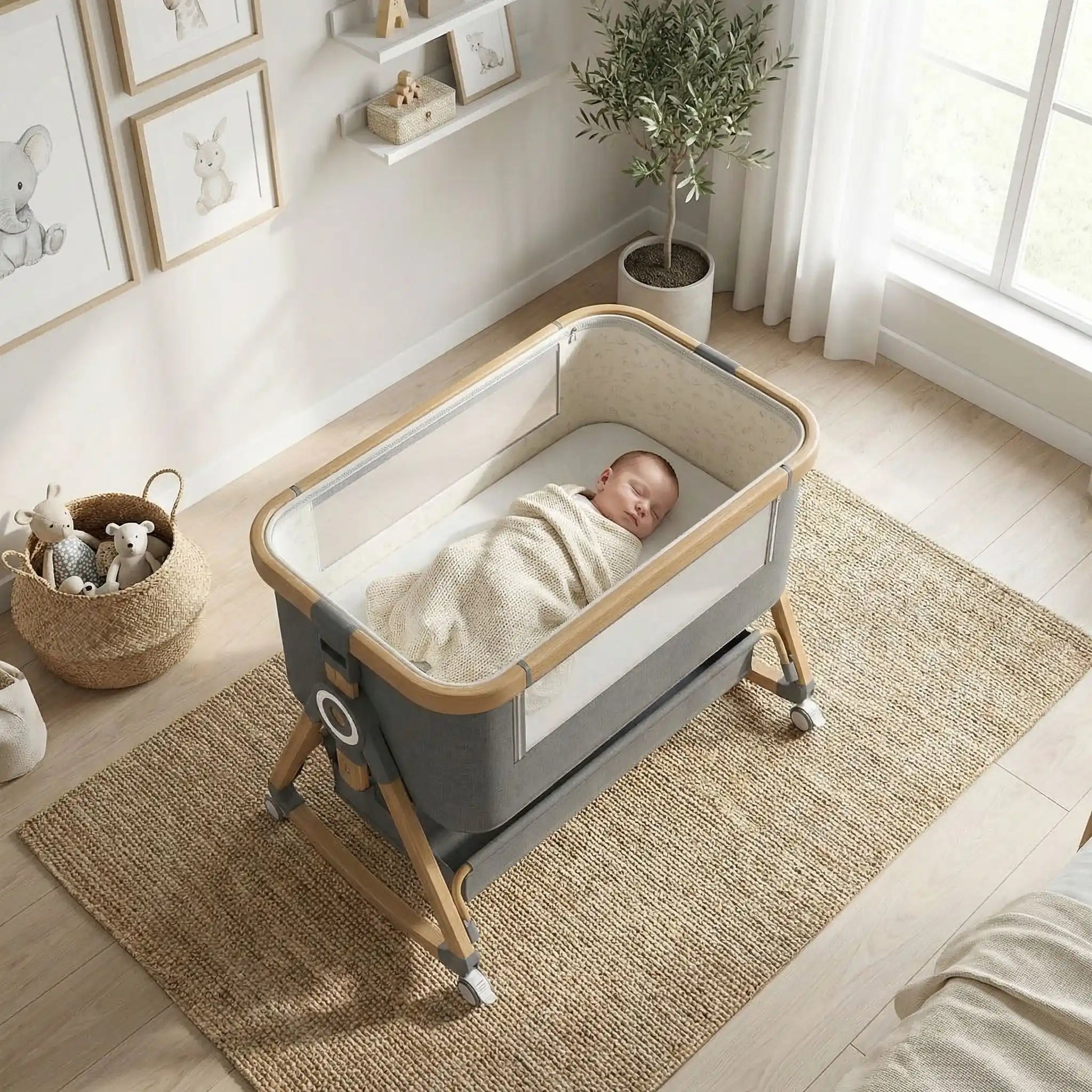 lit-bébé-cododo-gris-acajou-sécuritaire-douillet