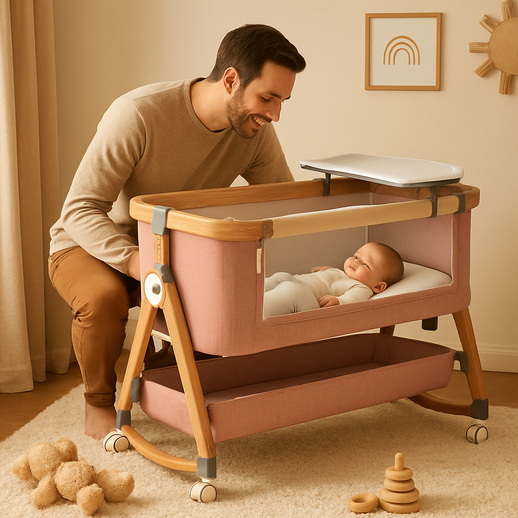 lit-bébé-cododo-rose-confortable