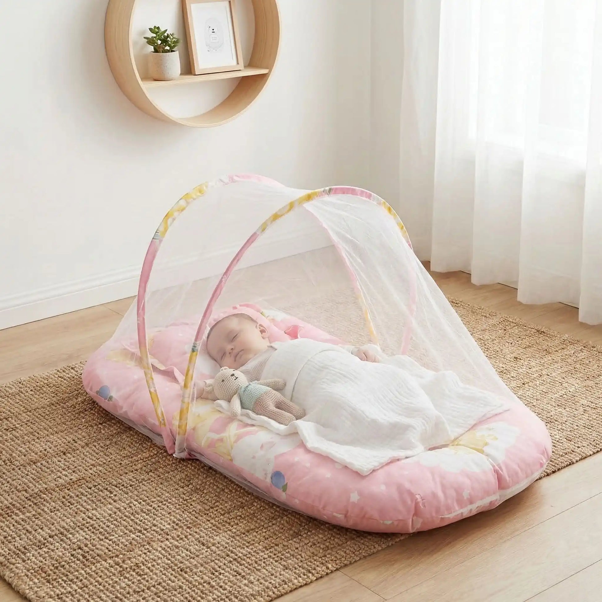 moustiquaire-bébé-sleepnest-rose-confortable