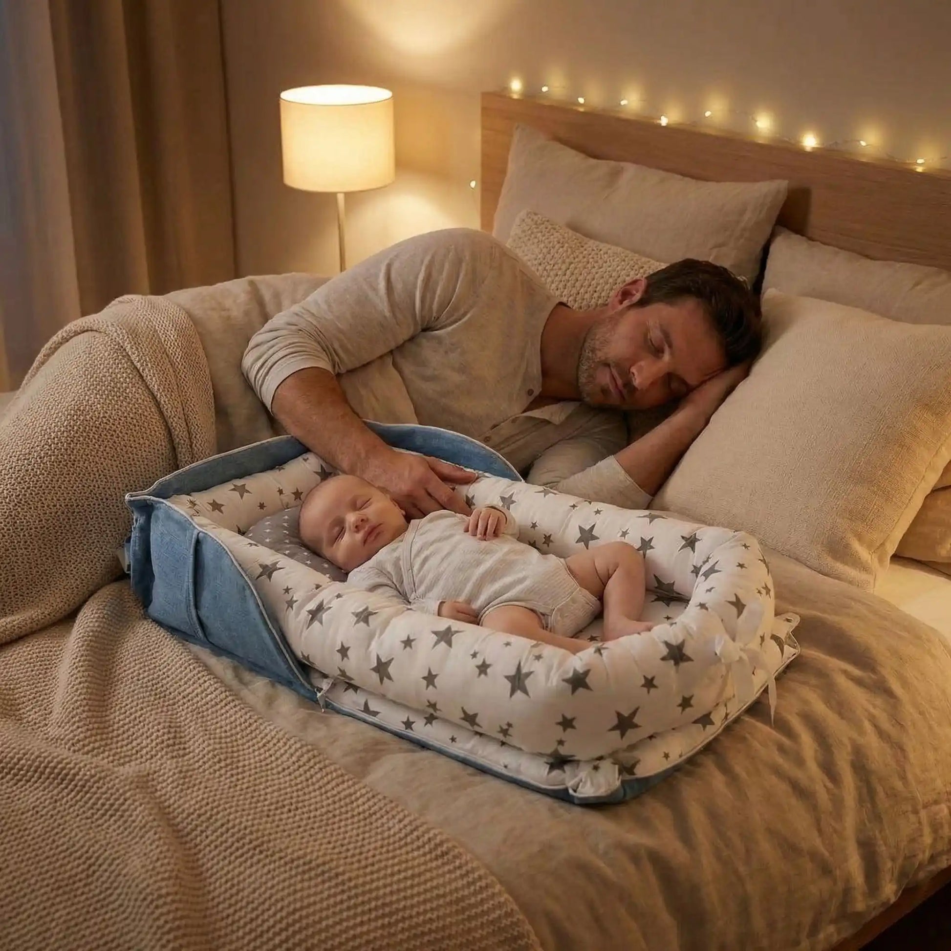 nid-pour-bebe-blanc-étoilé-bleu-sécuritaire