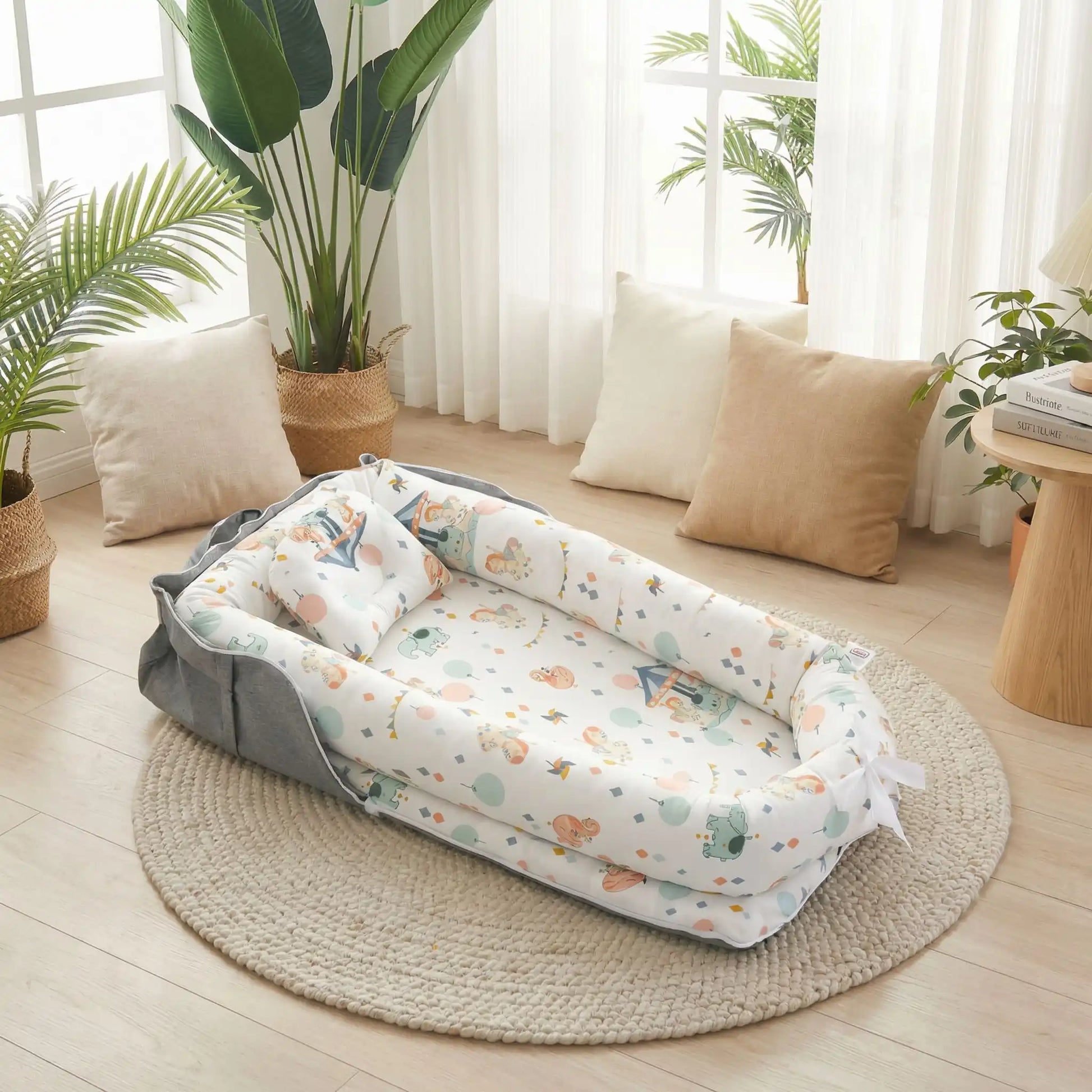 nid-pour-bébé-blanc-festif-gris-design-unique