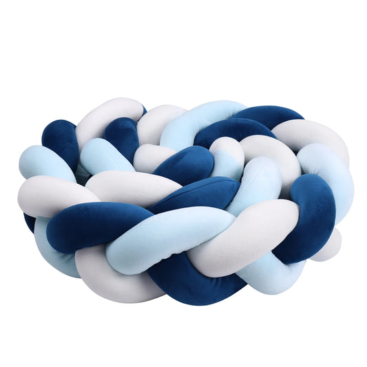 tour-de-lit-tressé-bleu-marin-bleu-clair-blanc-design-unique