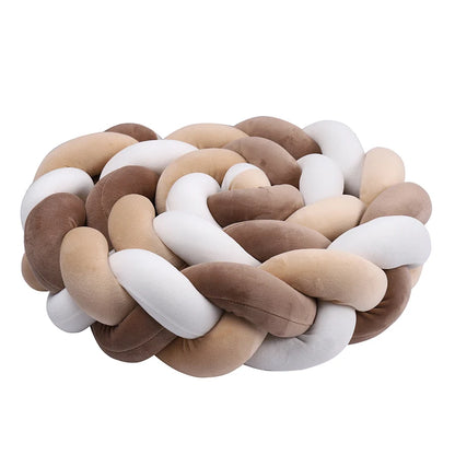 tour-de-lit-tresse-brun-beige-blanc-haute-qualité
