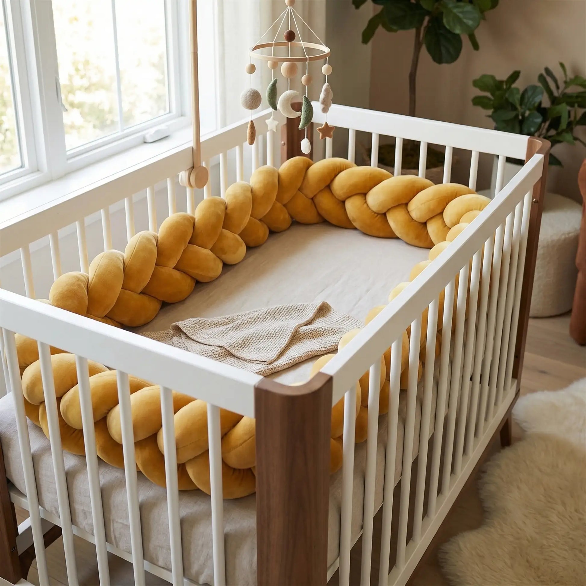 tour-de-lit-tressé-jaune-moutarde-sécuritaire