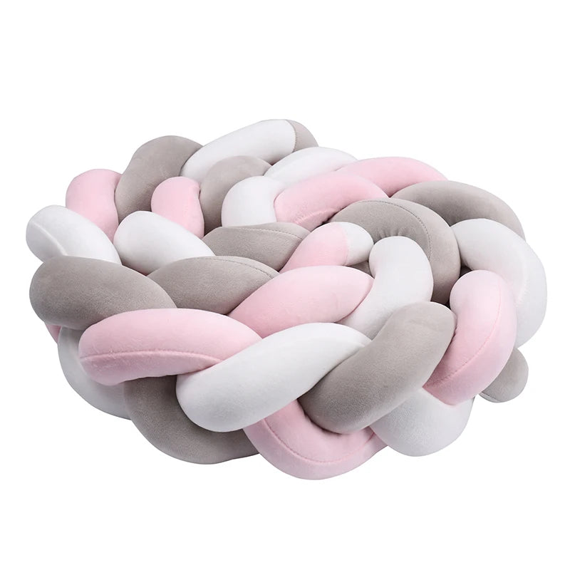 tour-de-lit-tresse-rose-blanc-gris-qualité-supérieur