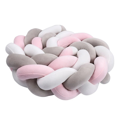 tour-de-lit-tresse-rose-blanc-gris-qualité-supérieur