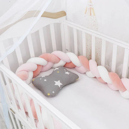 tour-de-lit-tressé-rose-blanc-rose-poudré-résistante-durable