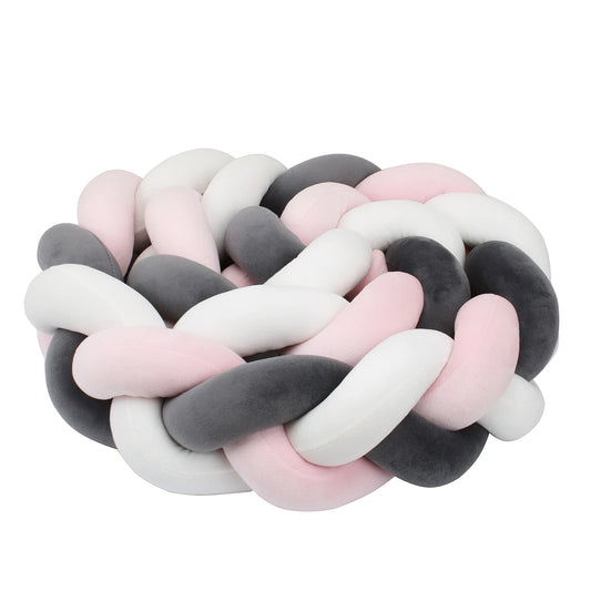 tresse-de-lit-bébé-noir-rose-blanc-tissu-respirant