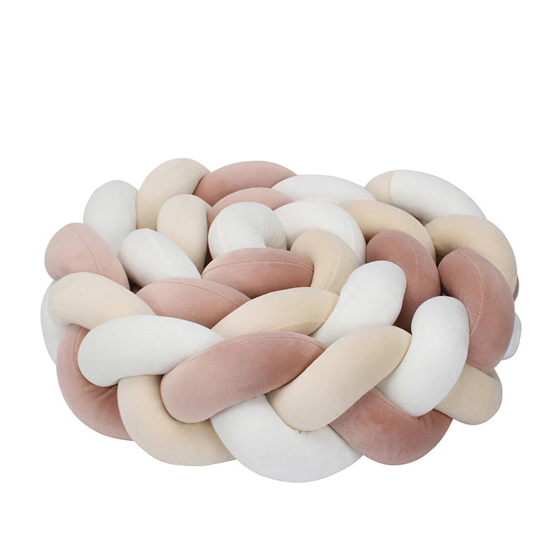 tresse-de-lit-bébé-vieux-rose-beige-blanc-qualité-supérieur