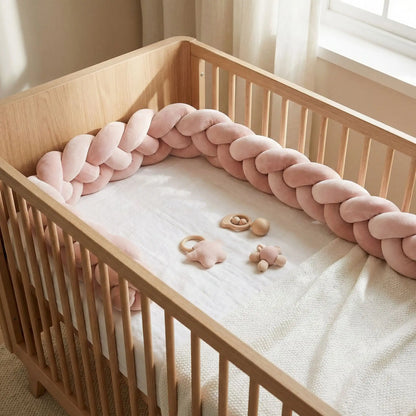 tresse-de-lit-bébé-vieux-rose-foncé-confortable