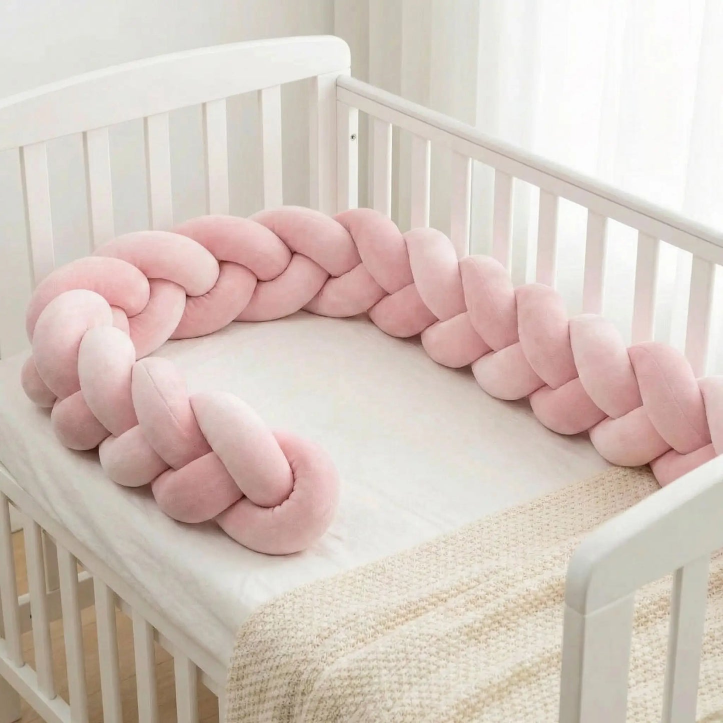 tresse-de-lit-bébé-vieux-rose-tissu-respirant