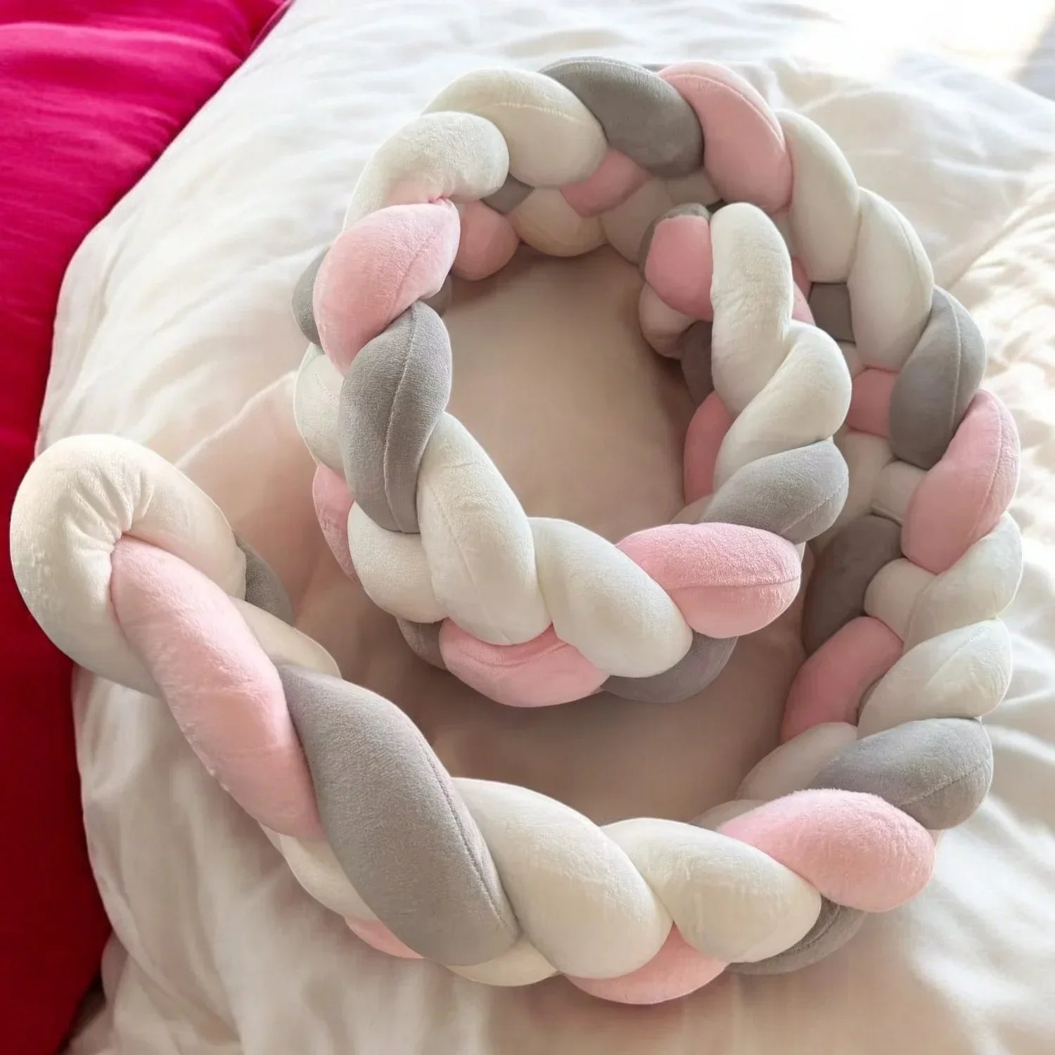 tresse-de-lit-rose-gris-haute-tissu-respirant