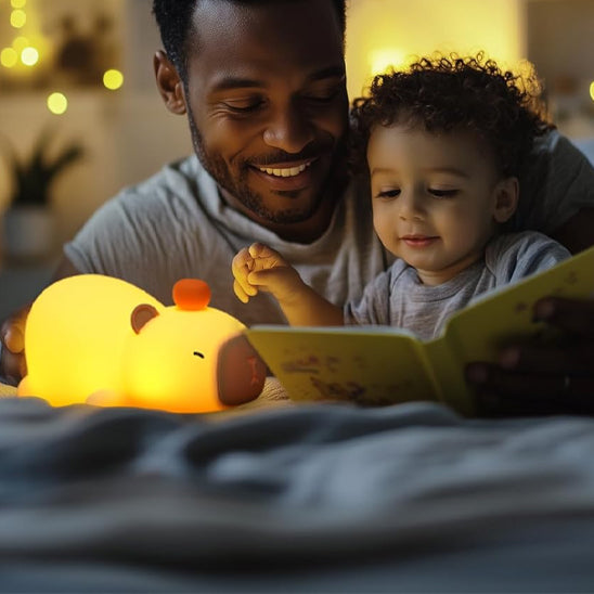 veilleuse-pour-bébé-capybara-couché-lumière-douce
